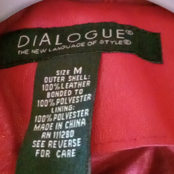 Dialogue Vintage Red Leather Women's Jacket - Picture 6 of 6